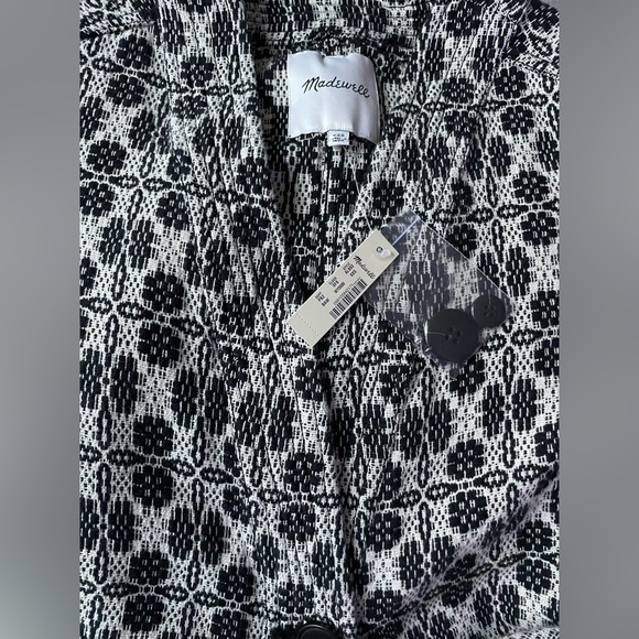 Madewell Geometric Jacquard Tie-Waist Jacket XXS New - Picture 8 of 9